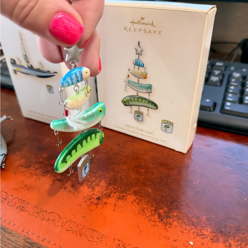 2 Hallmark Keepsake BASS Boat and BASS Lure Ornaments - Picture 11 of 11